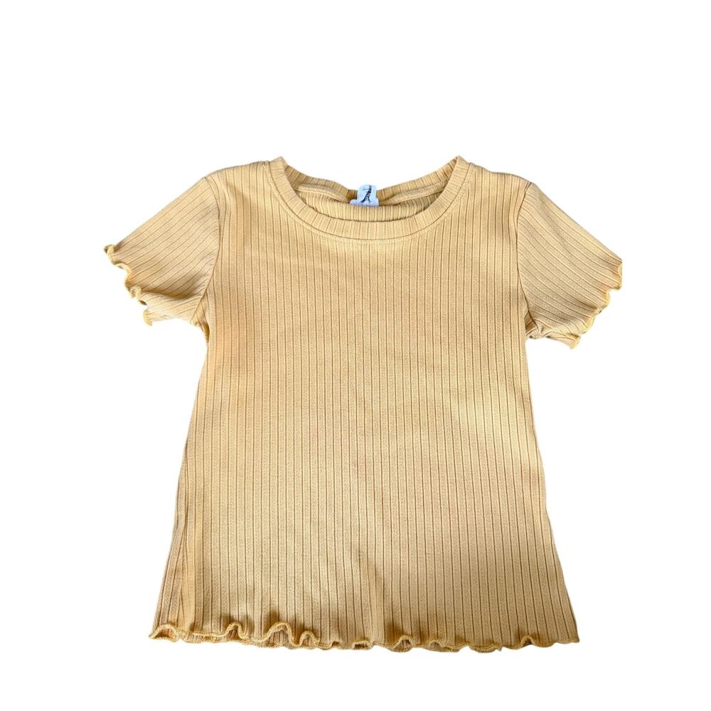 Stylish Full Tilt Essential Ribbed Tee Girls M Lettuce Hem Top